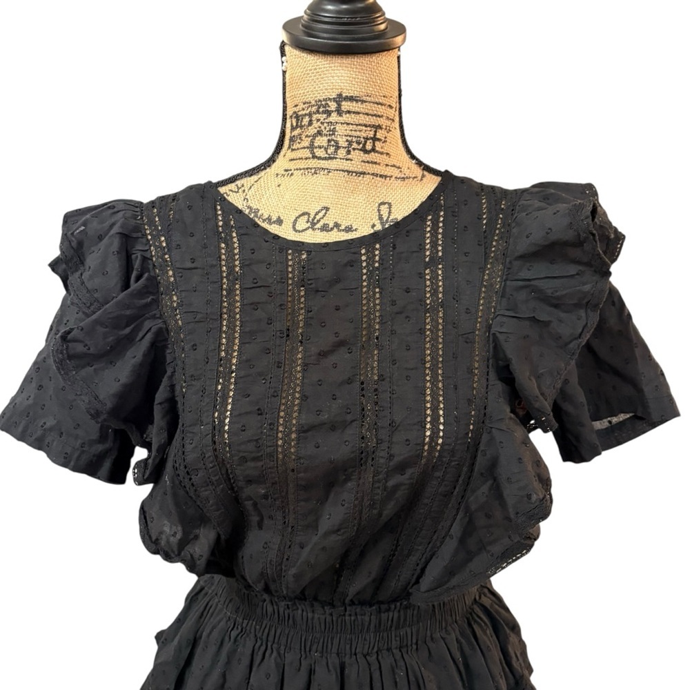 LoveShackFancy Natasha Heritage Mini Dress Cotton Ruffle Eyelet Size Medium - Picture 4 of 9